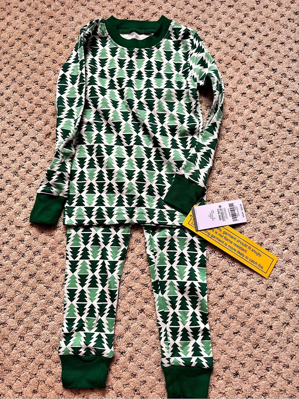 Carter's Christmas Trees 100% Cotton Long-Sleeve Snug Fit 2-Piece Pajamas Cotton